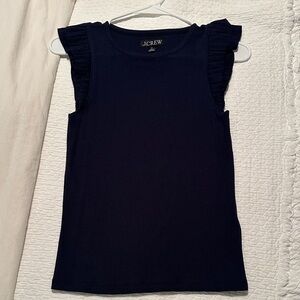 NEVER WORN | J. Crew Navy Ruffle Sleeve Top